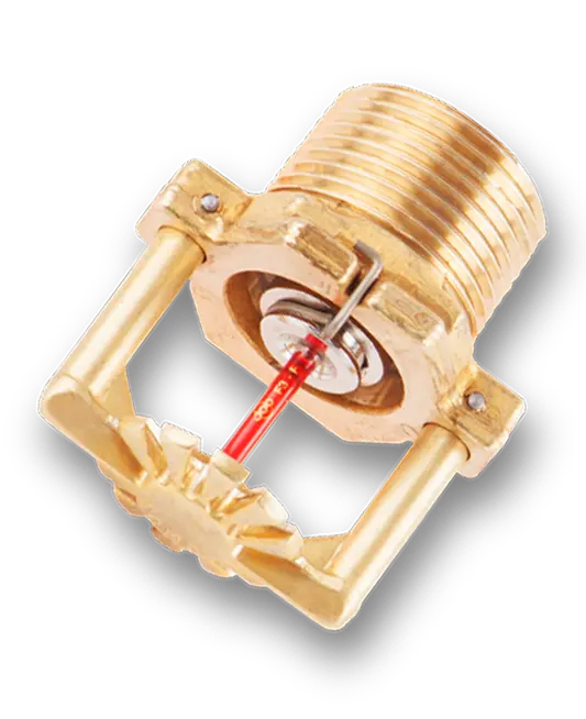 Das Visual der EuroSprinklers Markenkommunikation zeigt den digitalen Sprinkler, der perspektivisch im Raum schwebt und von zwei Ecken umrahmt wird. Dieses Bild ist zentral auf der EuroSprinklers Corporate Website integriert und vermittelt die moderne, innovative Ausrichtung der Marke.