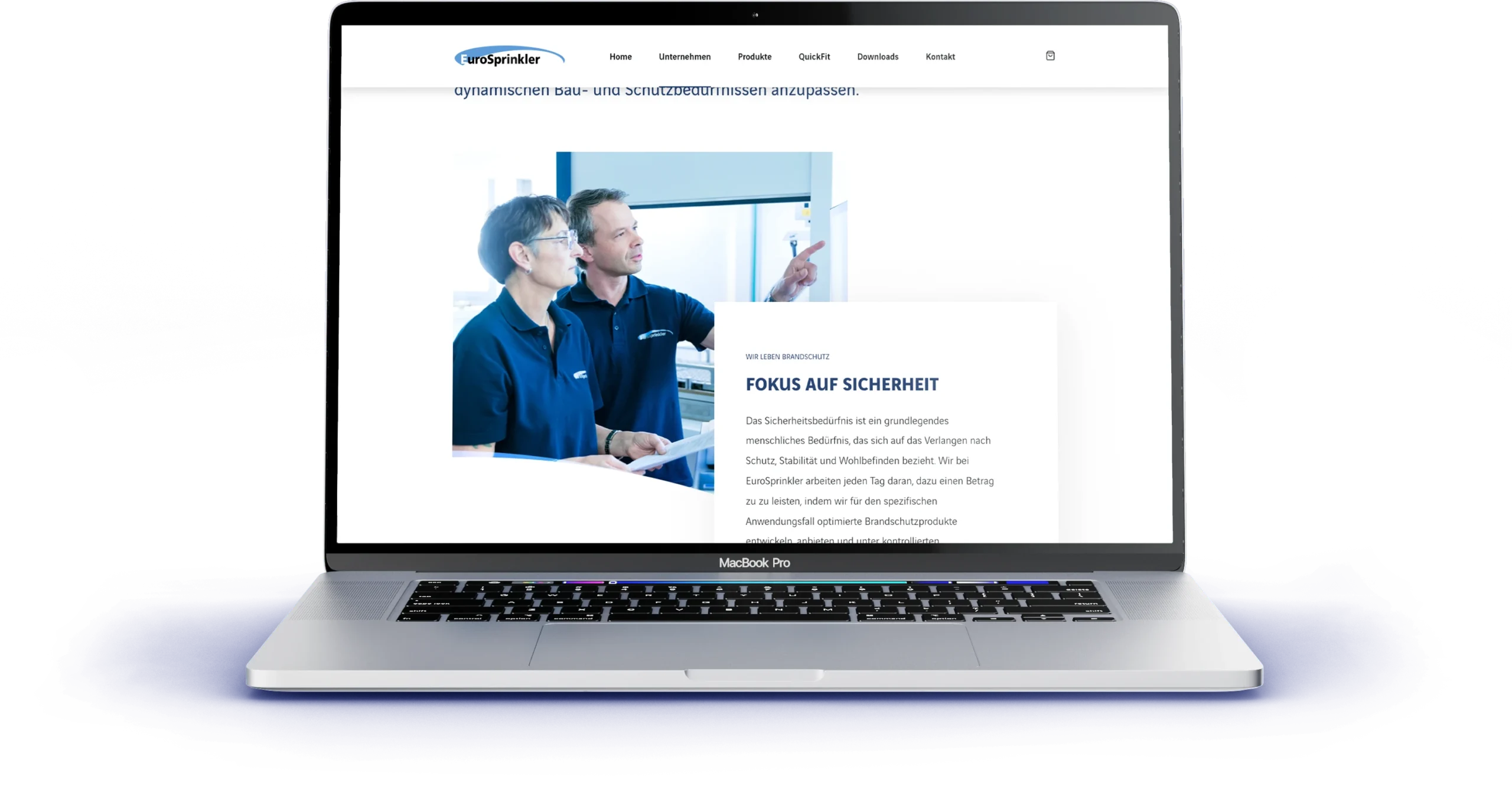 Anzeige eines Screens der Corporate Website von Eurosprinkler.