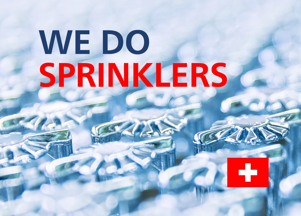 Übersicht von einer größeren Sprinklermenge aufgereiht und hellblau eingefärbt. Sie gehören zu den Shootigergebnissen der neuen EuroSprinkler Markenkommunikation.